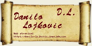 Danilo Lojković vizit kartica